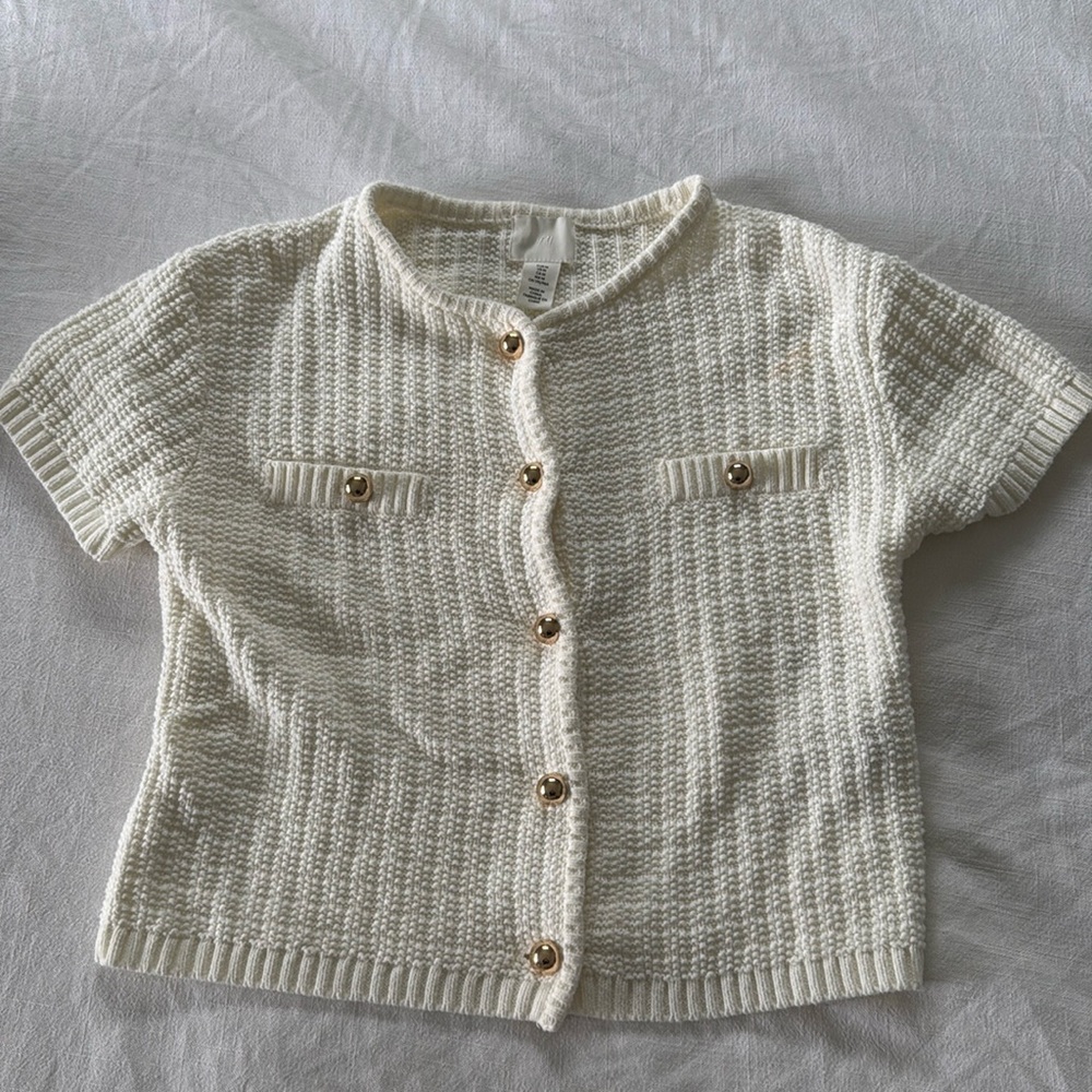 H&M, Short sleeve cardigan.